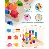 Montessori Toy Set with Stacking Blocks and Lacing Beads, Includes Storage Bag for Ages 3-5 - 4 of 4