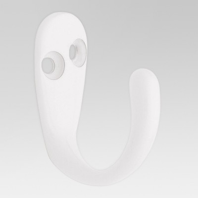 2pk Single Prong Robe Hooks - White - Room Essentials™