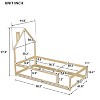 CAVINAS Kids Montessori Bed with House-Shaped Headboard,Floor Bed with Armrest,Twin Size,Gray/White/Pink/Green/Blue/Brown - 3 of 4