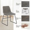 FURNIinspire Accent Chairs, Set of 4, Kitchen & Dining Room Chairs Dining Chairs, Gray, 22"*20.5"*33.9" - 3 of 4