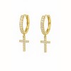 Hollywood Sensation Cross Dangle Earrings with White Diamond Cubic Zirconia - 3 of 4