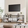 Homhougo 79" Modern-Industrial TV Stand with 2 Fabric Drawers, Entertainment Center for TVs Up to 85" White - 3 of 4