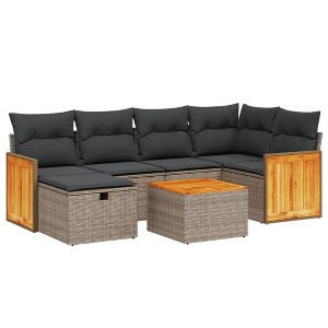 vidaXL Garden Sofa Set Grey - 1 of 4