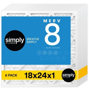 Simply Air Filters, MERV 8, 8 Pack, Furnace Air Filter for HVAC - 1 of 4