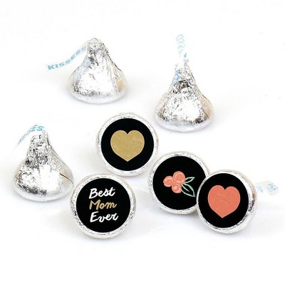 Big Dot of Happiness Best Mom Ever - Mother's Day Round Candy Sticker Favors - Labels Fits Chocolate Candy (1 sheet of 108)