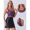 Allegra K Women's Sheer Mesh Scoop Neck Glitter Stars Sleeveless Party Crop Tank Top - 2 of 4