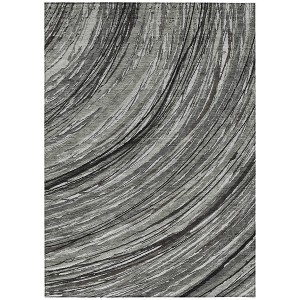Taupe Charcoal And Ivory Abstract Washable Indoor Outdoor Area Rug - 1 of 4