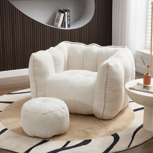 NicBex Bean Bag Chair,Beanbag Chair with Footstool,Adult Lounge Sofa with High Resilient Foam,Comfy Chair for Living Room Bedroom - 1 of 4