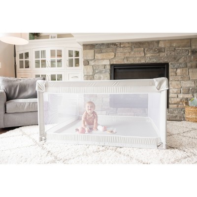 Gray Mesh Portable Soft Sided Baby Playpen