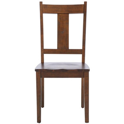 Rustic Café Finish Classic Splat Back Dining Chair Set of 2