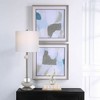 Uttermost Mist Shapes Framed Wall Art Set of 2 – 25.375" Square Modern Blue & Gray Abstracts with Glass Cover - 2 of 4