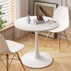 Vynxaria Modern Dining Tables - 32" Round with Printed White Marble Top - 3 of 4