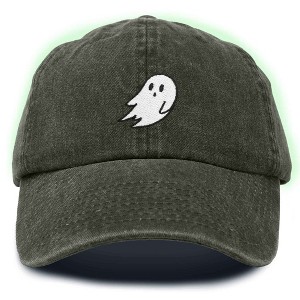 Dalix Ghost Glow in the Dark Embroidered Mens Womens Cotton Dad Hat Baseball Cap Adjustable - 1 of 4