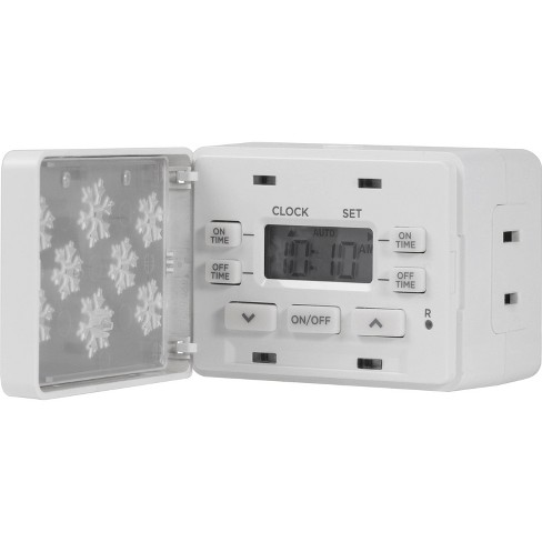 Indoor 2-Outlet Wireless Remote with Timer, White, by Holiday Time 