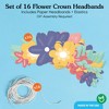 Big Dot of Happiness Paper Flower Crowns, Colorful Floral Tiara Headbands for Girls' Birthday Party, DIY Boho Party Hat Favors, 16 Count - 3 of 4