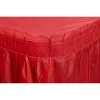 Crown Display 6 pack Disposable Plastic Tableskirts - 29" x 14 Ft ruffled Table Skirt with Adhesive Strip - 6 Count - 3 of 4
