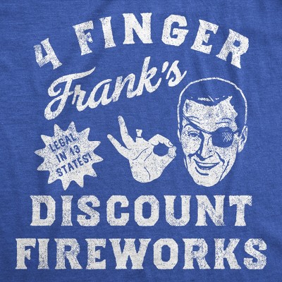 Мужские футболки Crazy Dog T-Shirts, Inc. Mens Funny T Shirts 4 Finger Franks Discount Fireworks Sarcastic Fourth Of July Graphic Novelty Tee for Men - Crazy Dog Men's T Shirt For Fourth XL — фото 2