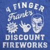 Mens Funny T Shirts 4 Finger Franks Discount Fireworks Sarcastic Fourth Of July Graphic Novelty Tee for Men - Crazy Dog Men's T Shirt For Fourth Of - 2 of 4