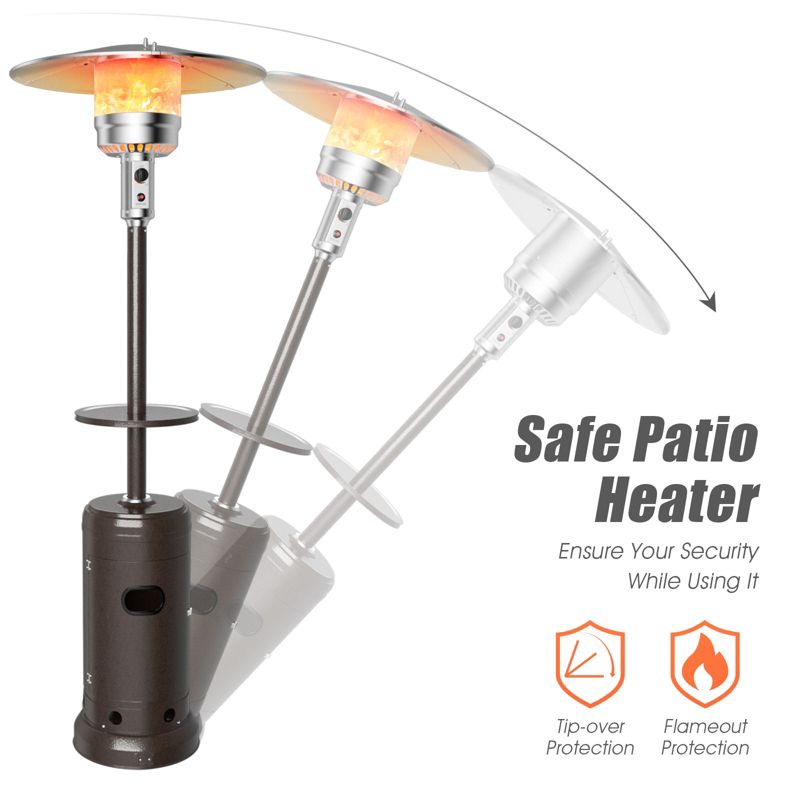 Costway Patio Propane Heater 48,000 BTU 87 inches Tall W/ Table & Cover, 5 of 11