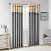 1pc 50"x84" Room Darkening Monroe Embroidered Curtain Panel Yellow - Madison Park: Floral Living Room Curtain, Back Tab - 2 of 4