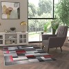 Emma and Oliver Modern Cubist Olefin Accent Runner Rug in Gradient Shades with Natural Jute Backing - 2 of 4
