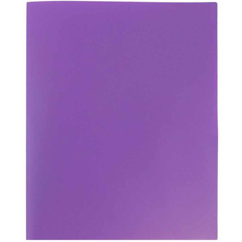 JAM 6pk POP 2 Pocket School Presentation Plastic Folders Purple, 6 of 7