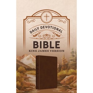 Daily Devotional Bible King James Version [Hickory Cross] - by  Barbour Bibles (Leather Bound) - 1 of 1