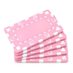 Slickblue European-Style Rectangular Poker Plaques 5-Pack, Non-Denominated, Suited Pattern, 32g, Pink - 1 of 3