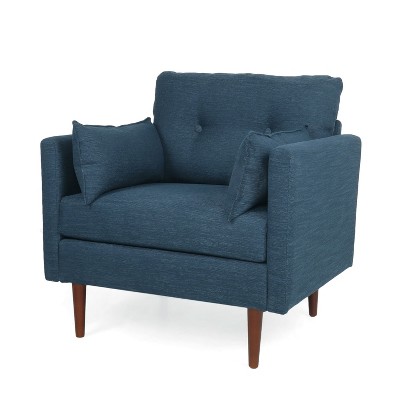 Christopher Knight Home Symonds Mid Century Modern Fabric Tufted Club Chair with Accent Pillows