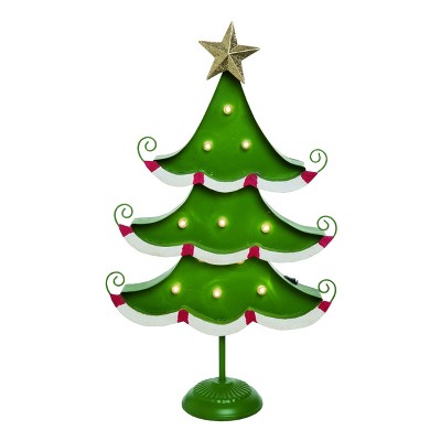 Transpac Metal 24 in. Green Christmas Light Up Tree