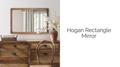 Hogan 18" x 24" Rectangular Walnut Brown Solid Wood Bathroom Vanity Mirror
