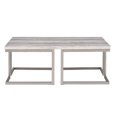 David Cocktail Metal Table Gray Driftwood - Steve Silver Co.