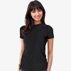 Calypsa Women's Plus Size Mock Neck Short Sleeve UPF 50+ Adele Swim Top - 4 of 4