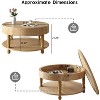 CAVINAS 31.5" Farmhouse Coffee Table,Wooden Coffee Table with Flip-Top Lids,Storage,Solid Wood Legs,2-Tier Center Table for Living Room - 3 of 4