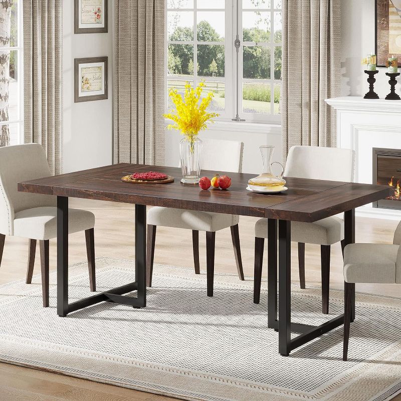 Tribesigns Farmhouse Rectangular Kitchen Dining Table, 2 of 7