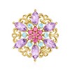 Ross-Simons 3.40 ct. t.w. Multi-Gemstone Flower Pin/Pendant Necklace in 18kt Gold Over Sterling Size 18 - 4 of 4