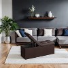 Folding Storage Ottoman Bench, Storage Bench with Flipping Lid, Ottoman with Storage, Faux Leather, 660 lb Load Capacity - 4 of 4