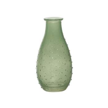 VIP Glass 5.51 in. Green Hobnail Vase