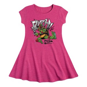 Girls' - Teenage Mutant Ninja Turtles - Raphael Going In Loud Fit & Flair Cap Sleeve Dress - 1 of 2
