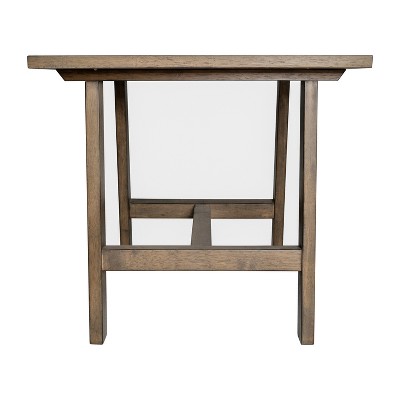 Rustic Brown Solid Wood Farmhouse End Table