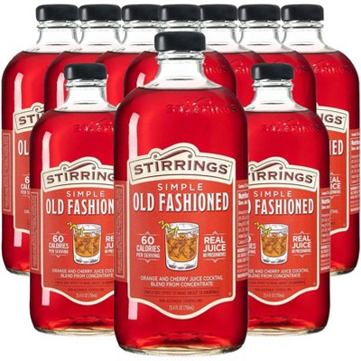 Stirrings Simple Old Fashioned Cocktail Mix 750ml Bottles - Real Juice No Preservatives - 60 Calories - Drink Mixer
