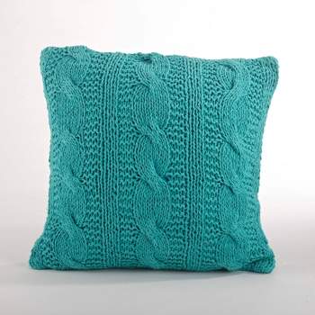 20"x20" Oversize Cable Knit Design Square Throw Pillow - Saro Lifestyle