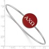 Black Bow Jewelry Sterling Silver Alpha Chi Omega Greek Life Bangle Bracelet 8 Inch - 2 of 3