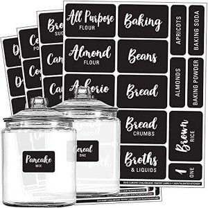 Talented Kitchen 128 Pack Black Chalkboard Pantry Labels, Food Label Sticker, Kitchen Container Organization and Storage Decal - 1 of 4