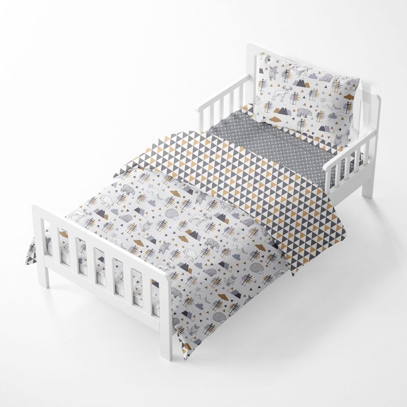 Bacati - Woodlands Beige/Gray 4 pc Boy or Girl Gender Neutral Unisex Toddler Bedding Set, 5 of 12