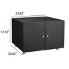 NicBex Modern File Cabinet with 2 Doors, Lateral Metal Filing Cabinets with Wheels,Office Cabinet for Home, Office,White/Black - 3 of 4