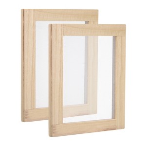 Unique Bargains Wood Hand-polished DIY Dried Flower Papermaking Frame 2 Pcs - 1 of 4