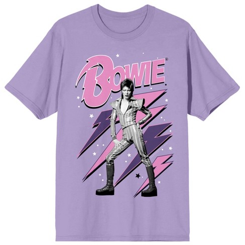 David Bowie Neon Spark & Stars Crew Neck Short Sleeve Purple Haze Women's T- shirt : Target