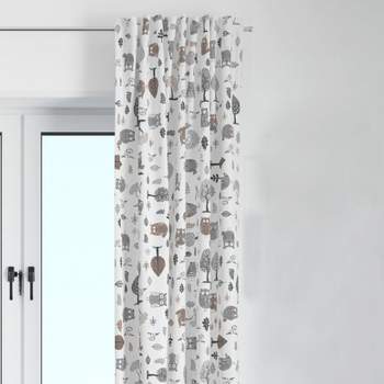 Bacati - Owls in the Woods Beige/Grey Curtain Panel