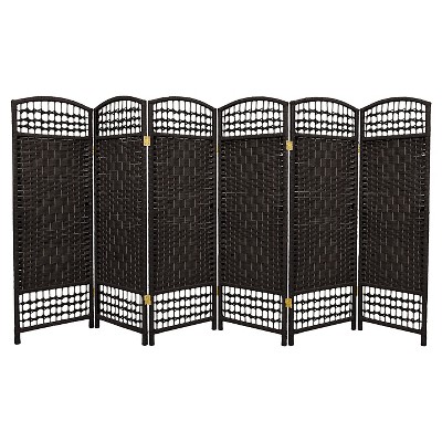 4 ft. Tall Fiber Weave Room Divider (6 Panels) - Oriental Furniture